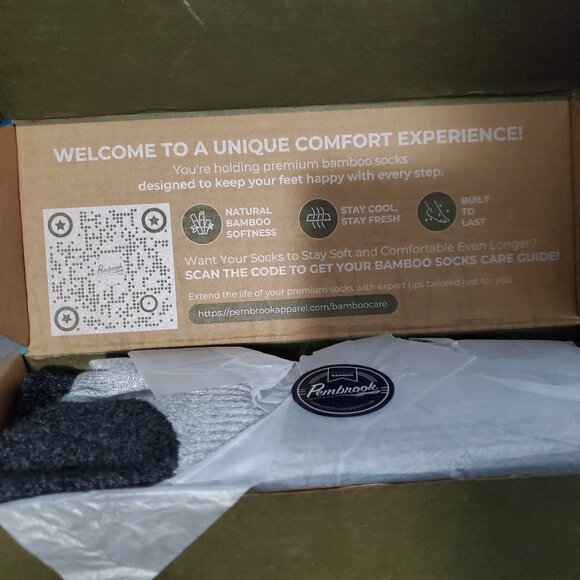 2 NWT boxes of Bamboo Socks (6 pair) Navy/Gray/Mixed navy & Gray   Regular size - Picture 6 of 9